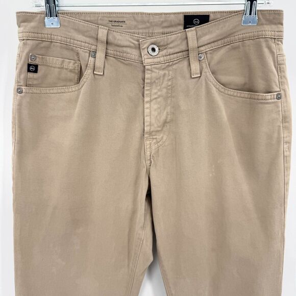 AG ADRIANO GOLDSCHMIED The Graduate Khaki Tailored Leg Jeans Pants Size 29x32 - Picture 4 of 8